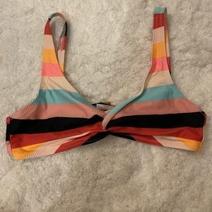 Solid & striped bikini top